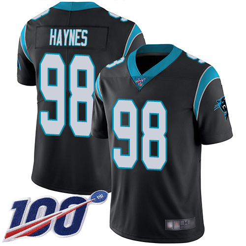 Carolina Panthers Limited Black Youth Marquis Haynes Home Jersey NFL Football 98 100th Season Vapor Untouchable